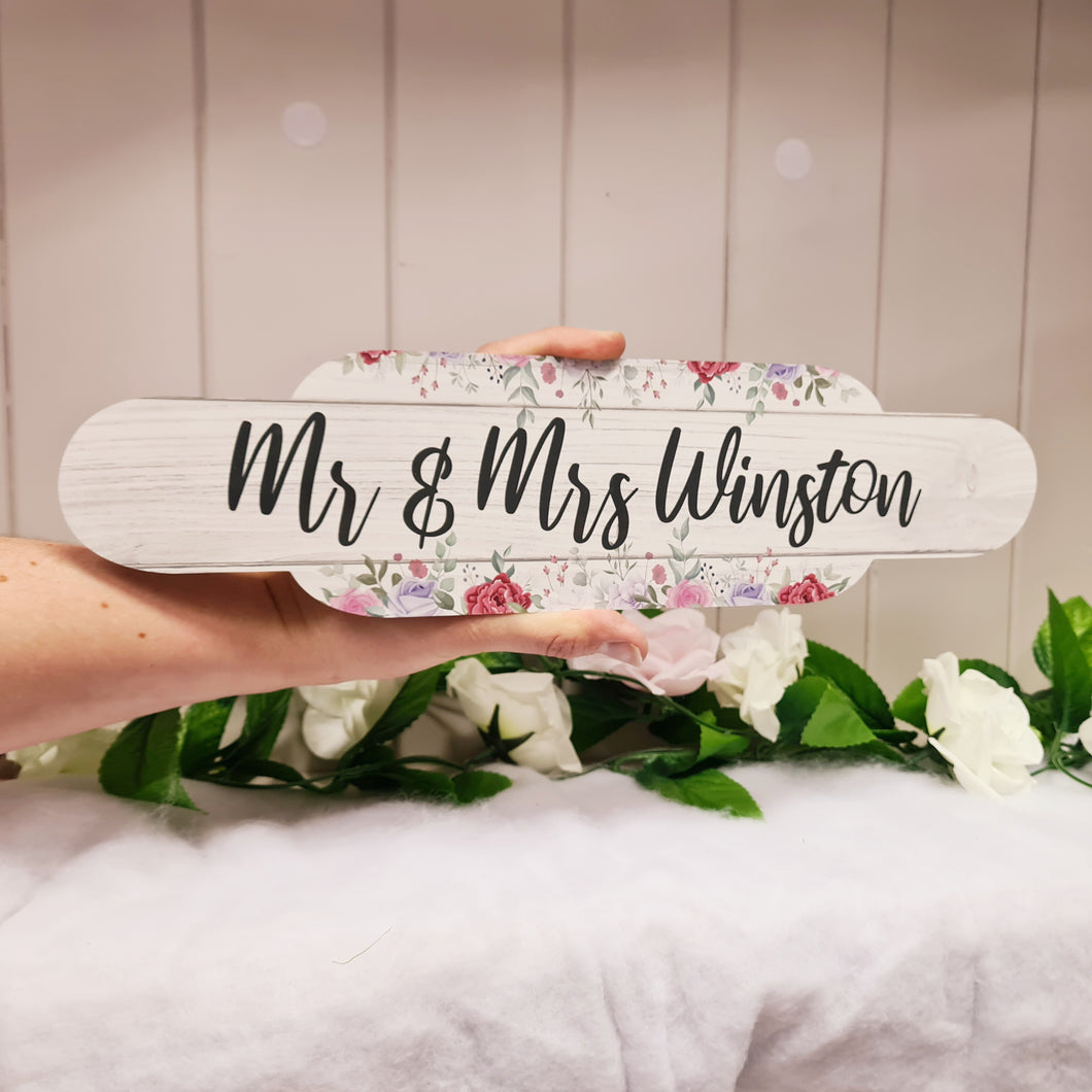 Floral Couples Sign