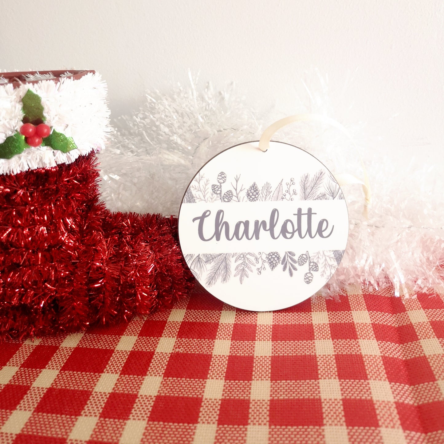Christmas Foliage Personalised Bauble