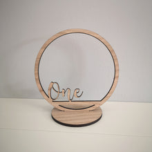 Load image into Gallery viewer, Oak Circular Wedding Table Numbers
