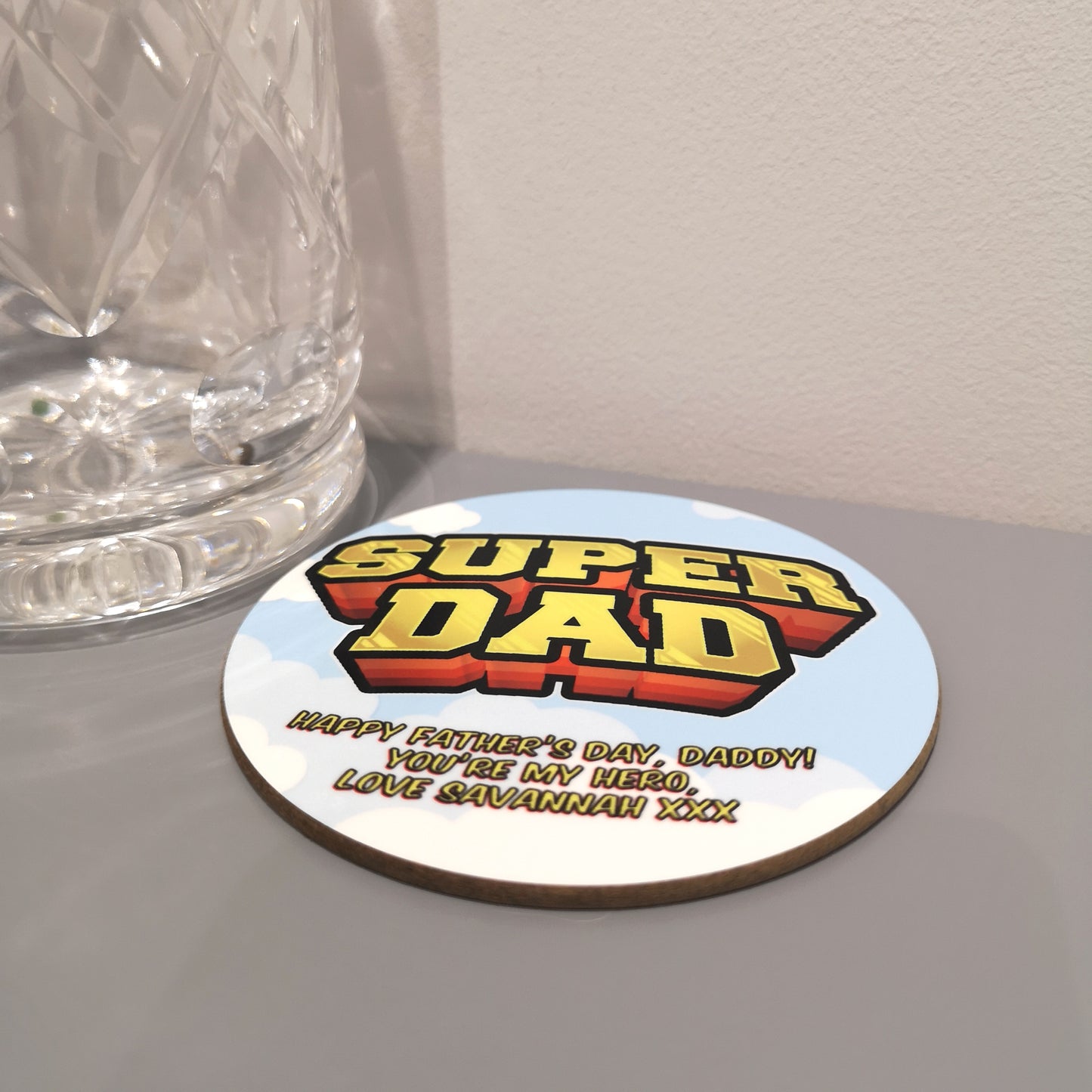 Super Dad Personalised Coaster