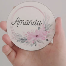 Load and play video in Gallery viewer, Round Floral Coaster
