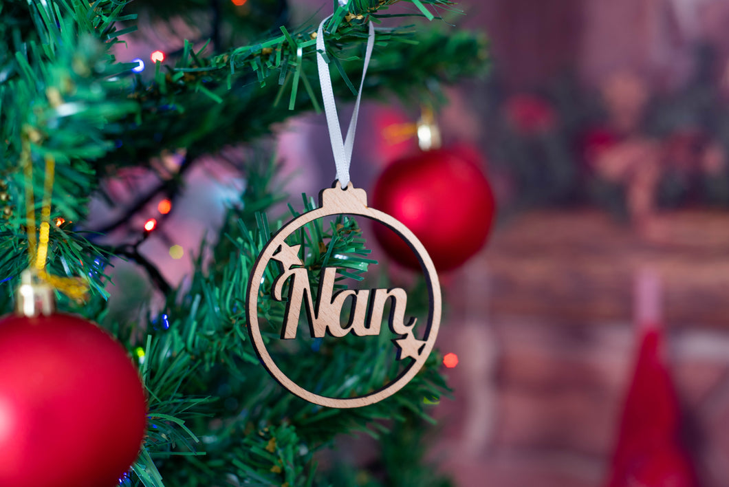 Personalised Name Bauble Christmas Tree Decoration