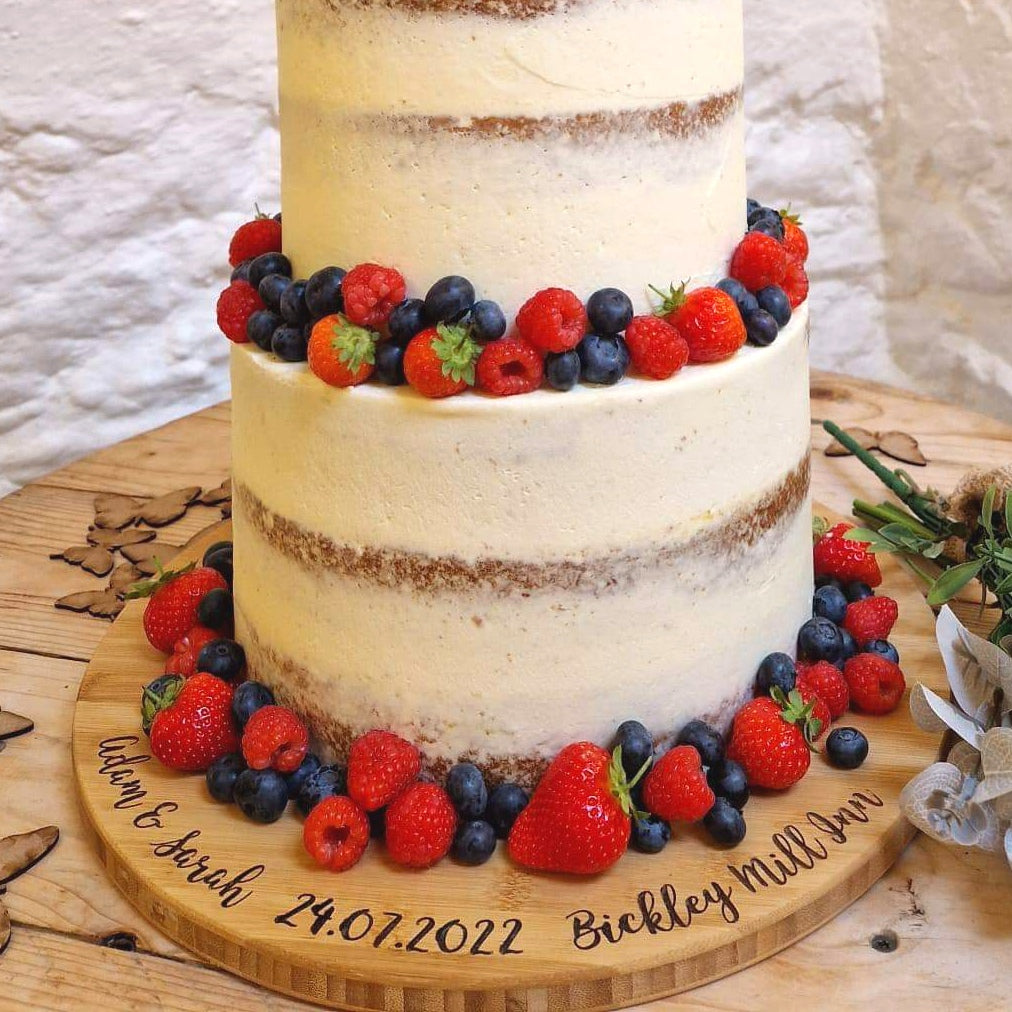 Personalised Bamboo Wedding Cake Board