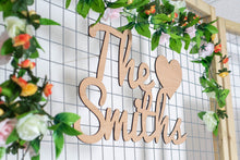 Load image into Gallery viewer, Wooden Wedding Couples Surname Sign
