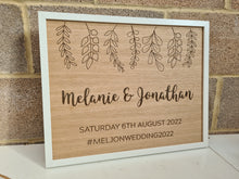 Load image into Gallery viewer, Welcome to our Wedding Engraved Oak Sign

