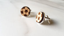 Load image into Gallery viewer, Football Engraved Oak Cufflinks

