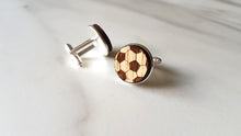 Load image into Gallery viewer, Football Engraved Oak Cufflinks
