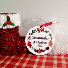 Load image into Gallery viewer, First Christmas Wreath Personalised Bauble
