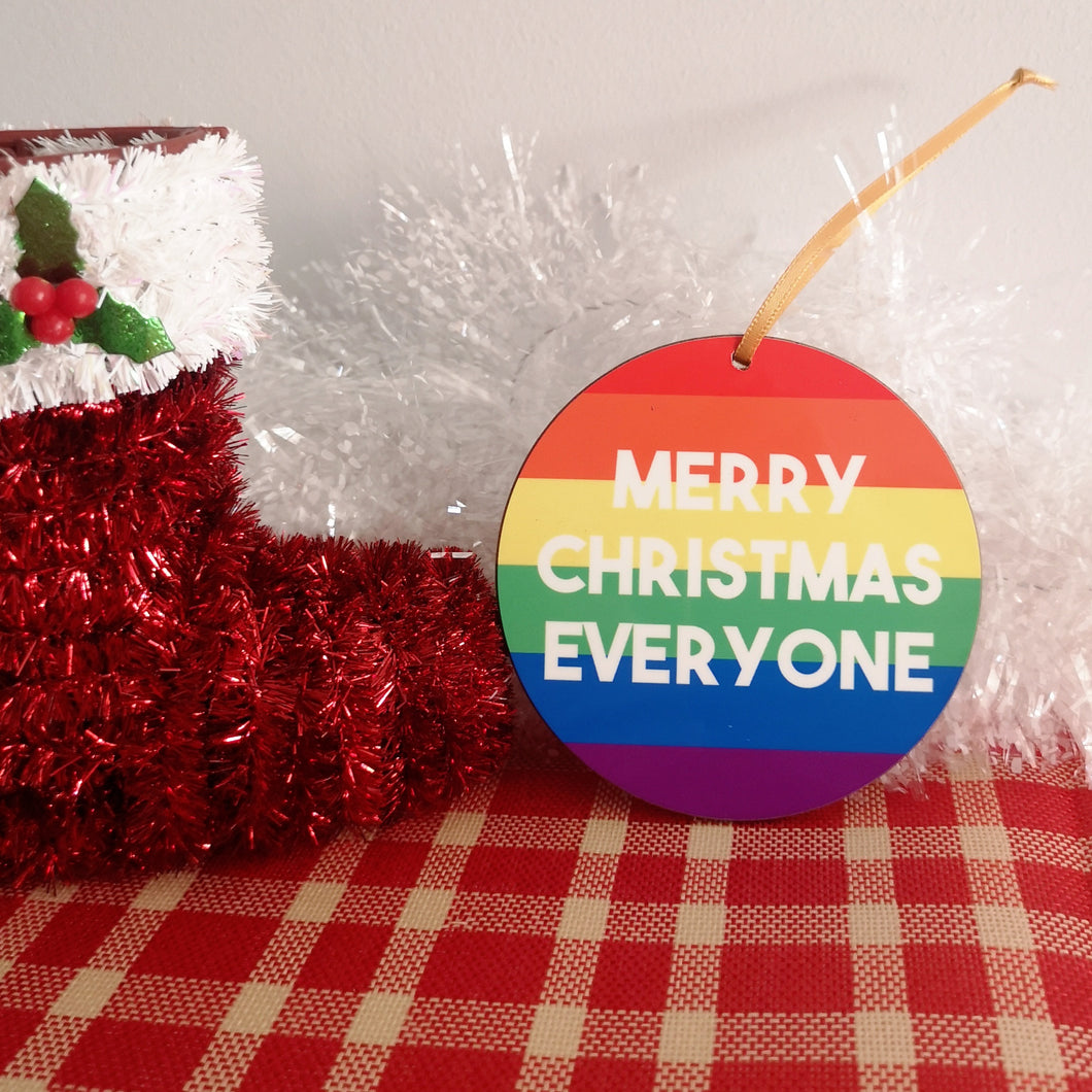 Merry Christmas Everyone Rainbow Bauble