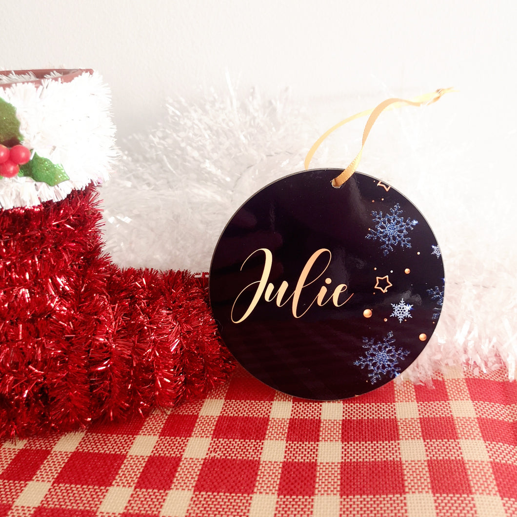 Midnight Snowflakes Personalised Bauble