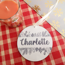 Load image into Gallery viewer, Christmas Foliage Personalised Bauble
