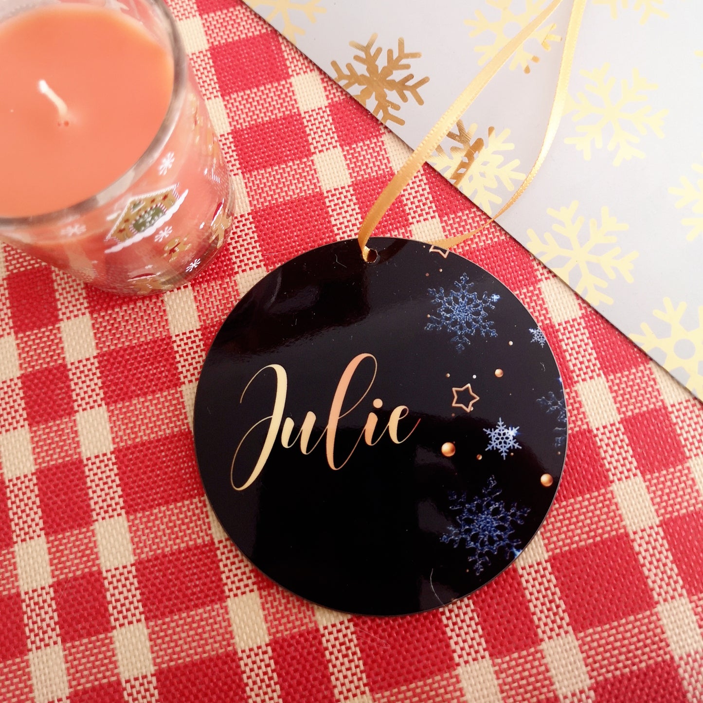 Midnight Snowflakes Personalised Bauble