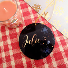 Load image into Gallery viewer, Midnight Snowflakes Personalised Bauble
