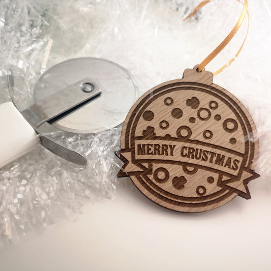 Merry Crustmas Pizza Oak Tree Decoration