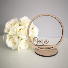 Load image into Gallery viewer, Oak Circular Wedding Table Numbers
