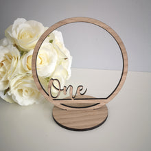 Load image into Gallery viewer, Oak Circular Wedding Table Numbers
