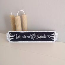 Load image into Gallery viewer, Personalised Monster Hands Halloween Sign
