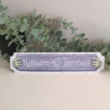 Load image into Gallery viewer, Personalised Monster Hands Halloween Sign
