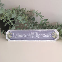 Load image into Gallery viewer, Personalised Monster Hands Halloween Metal Sign
