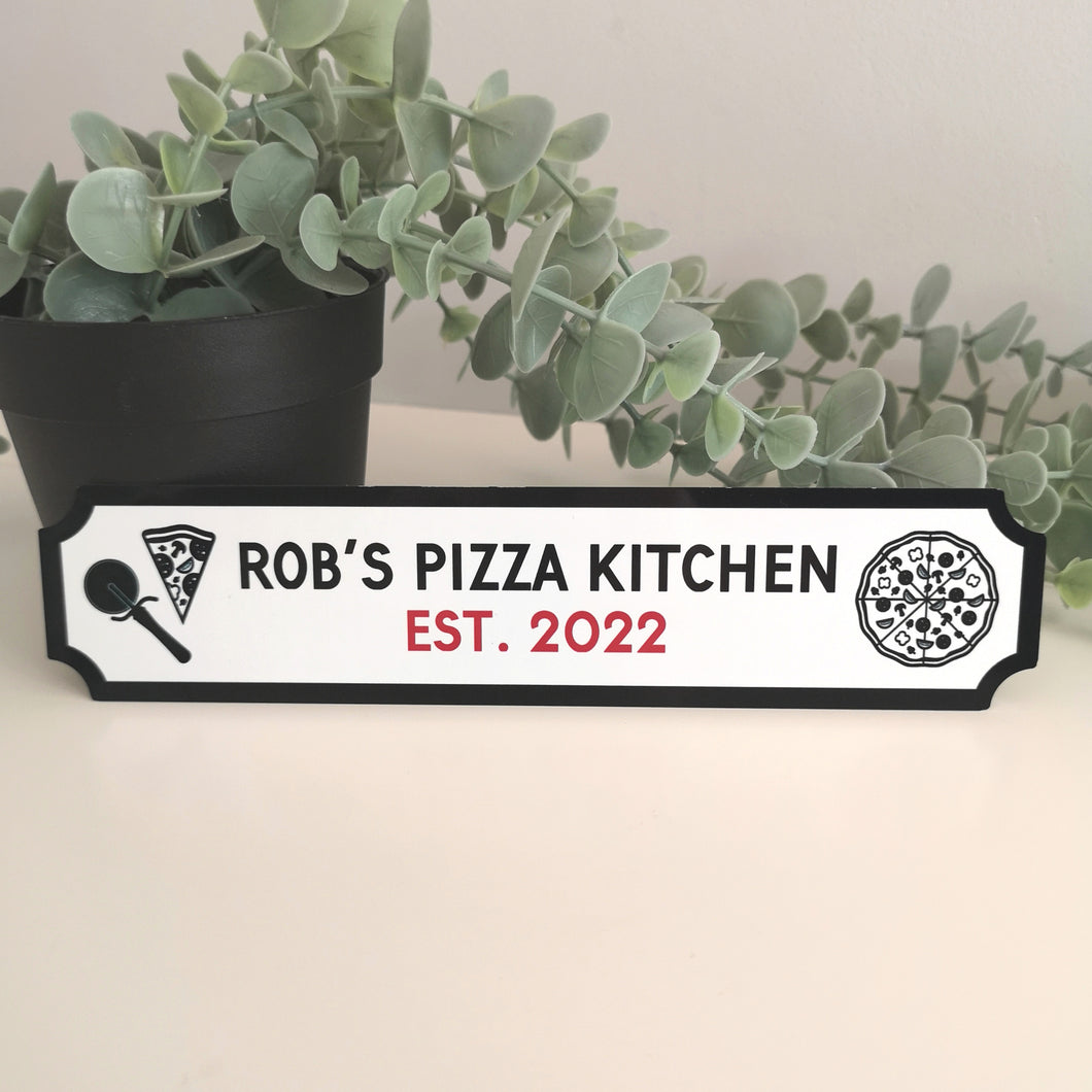 Metal Pizza Kitchen Sign