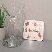 Load image into Gallery viewer, Geometric Floral Design Coaster
