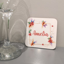 Load image into Gallery viewer, Geometric Floral Design Coaster
