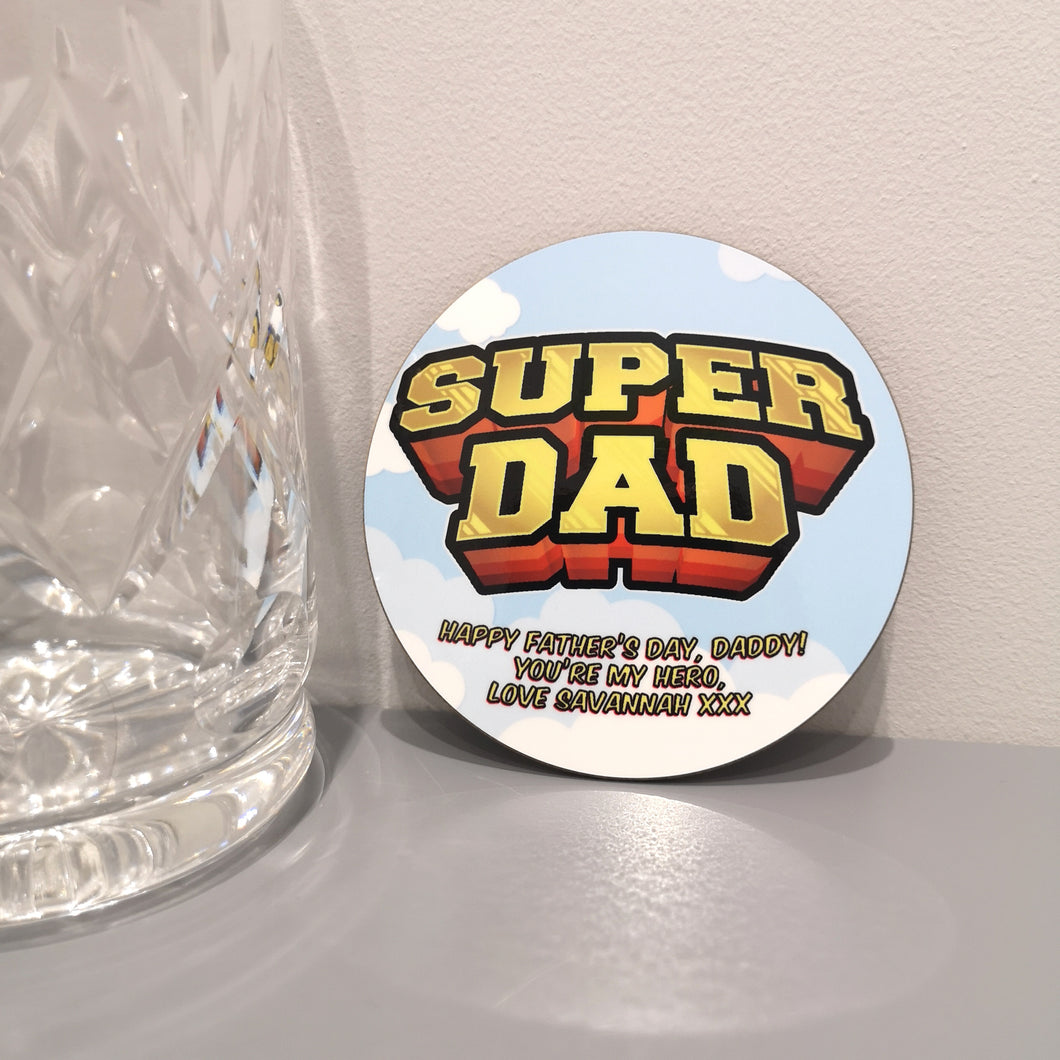 Super Dad Personalised Coaster
