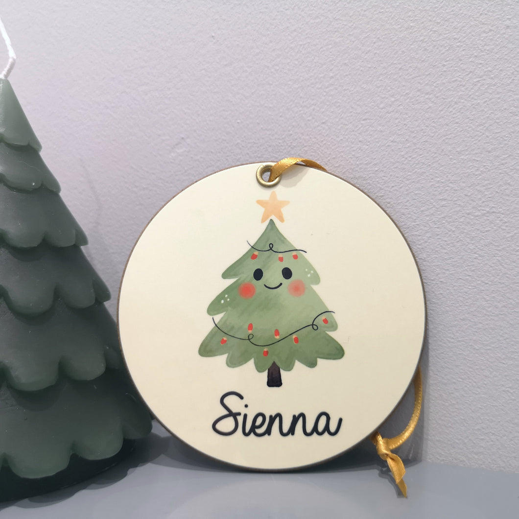 Cute Christmas Tree Personalised Bauble