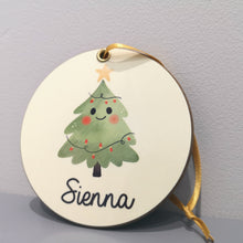 Load image into Gallery viewer, Cute Christmas Tree Personalised Bauble
