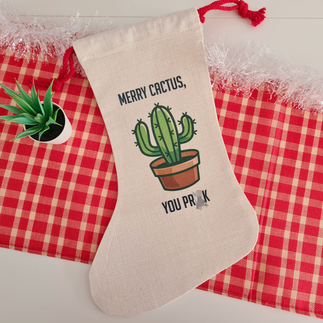 Funny Rude Cactus Christmas Stocking
