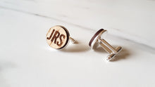 Load image into Gallery viewer, Engraved Initials Oak Cufflinks
