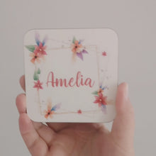 Load and play video in Gallery viewer, Geometric Floral Design Coaster
