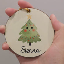 Load and play video in Gallery viewer, Cute Christmas Tree Personalised Bauble
