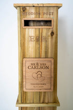 Load image into Gallery viewer, Rustic Solid Wooden Wedding Post Box - Personalised Engraved Plaque Available
