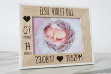 Load image into Gallery viewer, New-born Personalised Engraved Baby Frame
