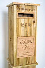 Load image into Gallery viewer, Rustic Solid Wooden Wedding Post Box - Personalised Engraved Plaque Available
