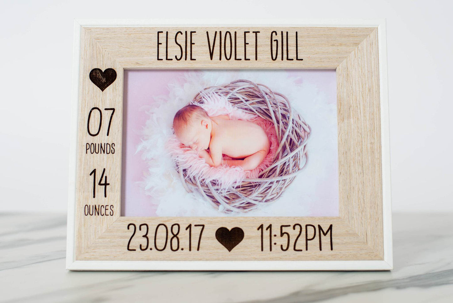 New-born Personalised Engraved Baby Frame