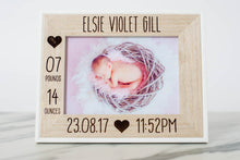 Load image into Gallery viewer, New-born Personalised Engraved Baby Frame
