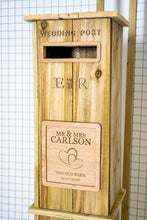 Load image into Gallery viewer, Rustic Solid Wooden Wedding Post Box - Personalised Engraved Plaque Available
