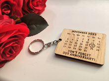 Load image into Gallery viewer, Personalised Anniversary Calendar Keyring or Fridge Magnet
