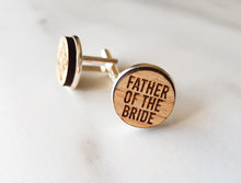 Load image into Gallery viewer, Engraved Oak Wedding Cufflinks
