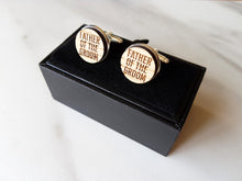 Load image into Gallery viewer, Engraved Oak Wedding Cufflinks
