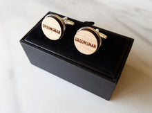 Load image into Gallery viewer, Engraved Oak Wedding Cufflinks
