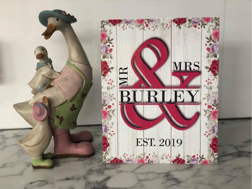 Mr & Mrs Metal Sign - Made For You Gifts