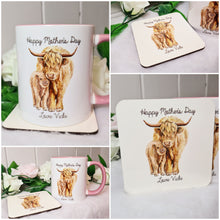 Load image into Gallery viewer, Highland Cattle Mother&#39;s Day Mug and Coaster Set - Made For You Gifts
