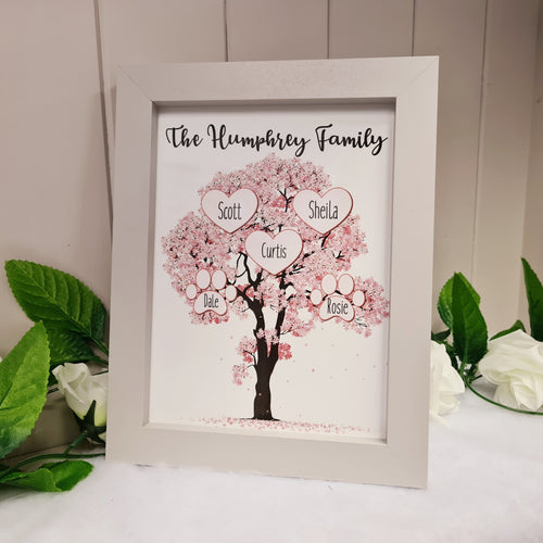 Personalised Family Tree Grey Frame