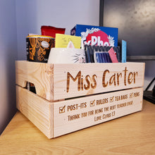 Load image into Gallery viewer, Personalised Teacher&#39;s Desk Tidy Crate - Made For You Gifts
