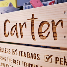 Load image into Gallery viewer, Personalised Teacher&#39;s Desk Tidy Crate - Made For You Gifts
