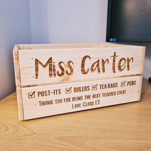 Load image into Gallery viewer, Personalised Teacher&#39;s Desk Tidy Crate - Made For You Gifts
