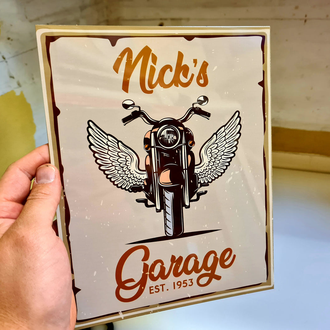 Vintage Motorbike Garage Sign - Made For You Gifts